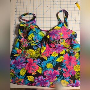 Tropical Floral Kids One Piece Swimsuit Top Only